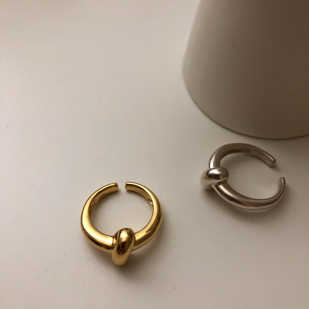 純銀小胖豆戒指