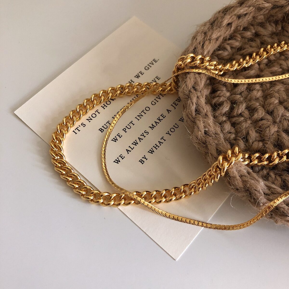 微寬鍊條雙層項鍊