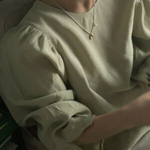 純銀圓珠配色金豆項鍊