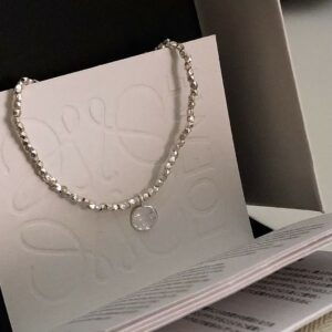 純銀敲面小圓碎石手繩