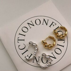 純銀螺旋圈圈耳環