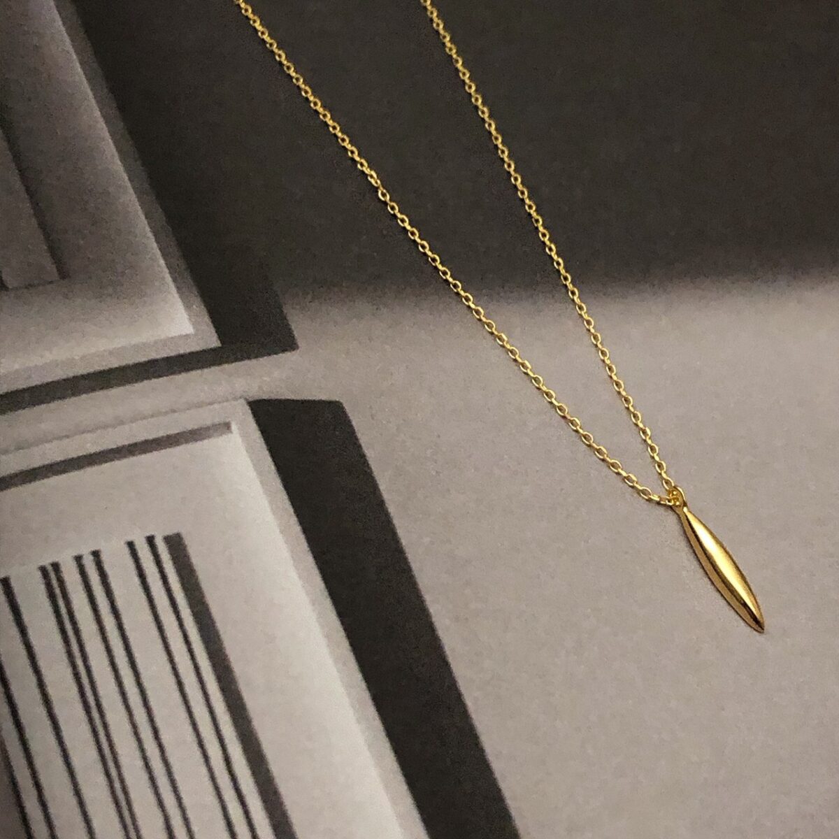 純銀細橢圓項鍊