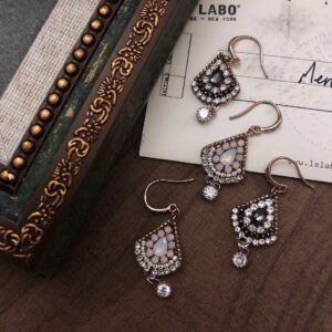 復古寶石扇形耳環