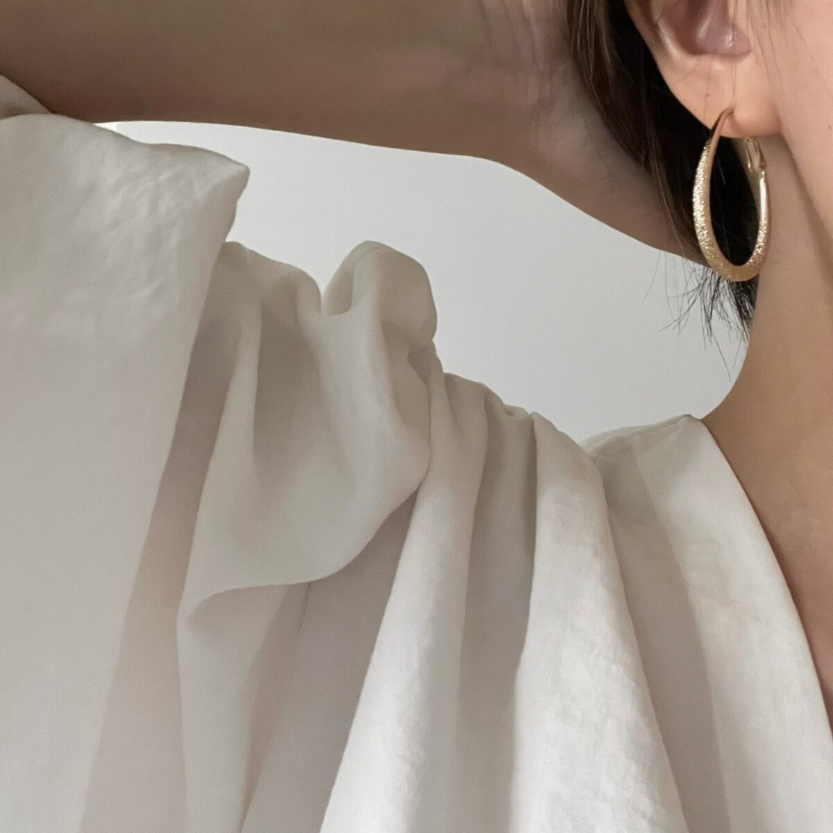 磨砂橢圓圈圈耳環