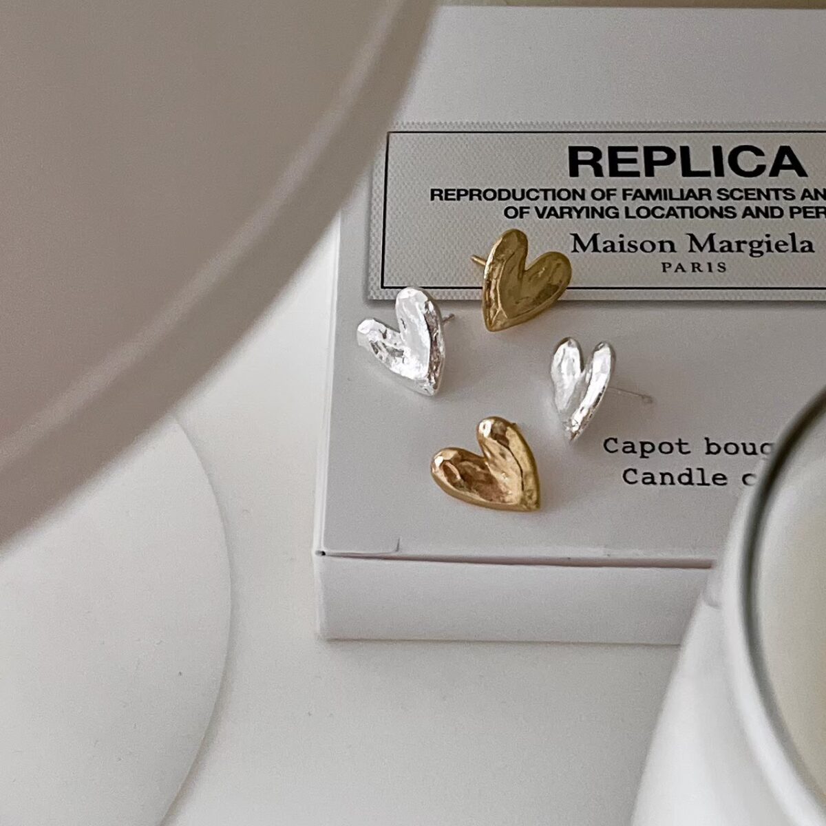 純銀磨砂塗鴉愛心耳環