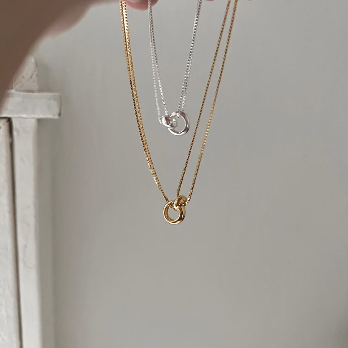 純銀雙圈項鍊