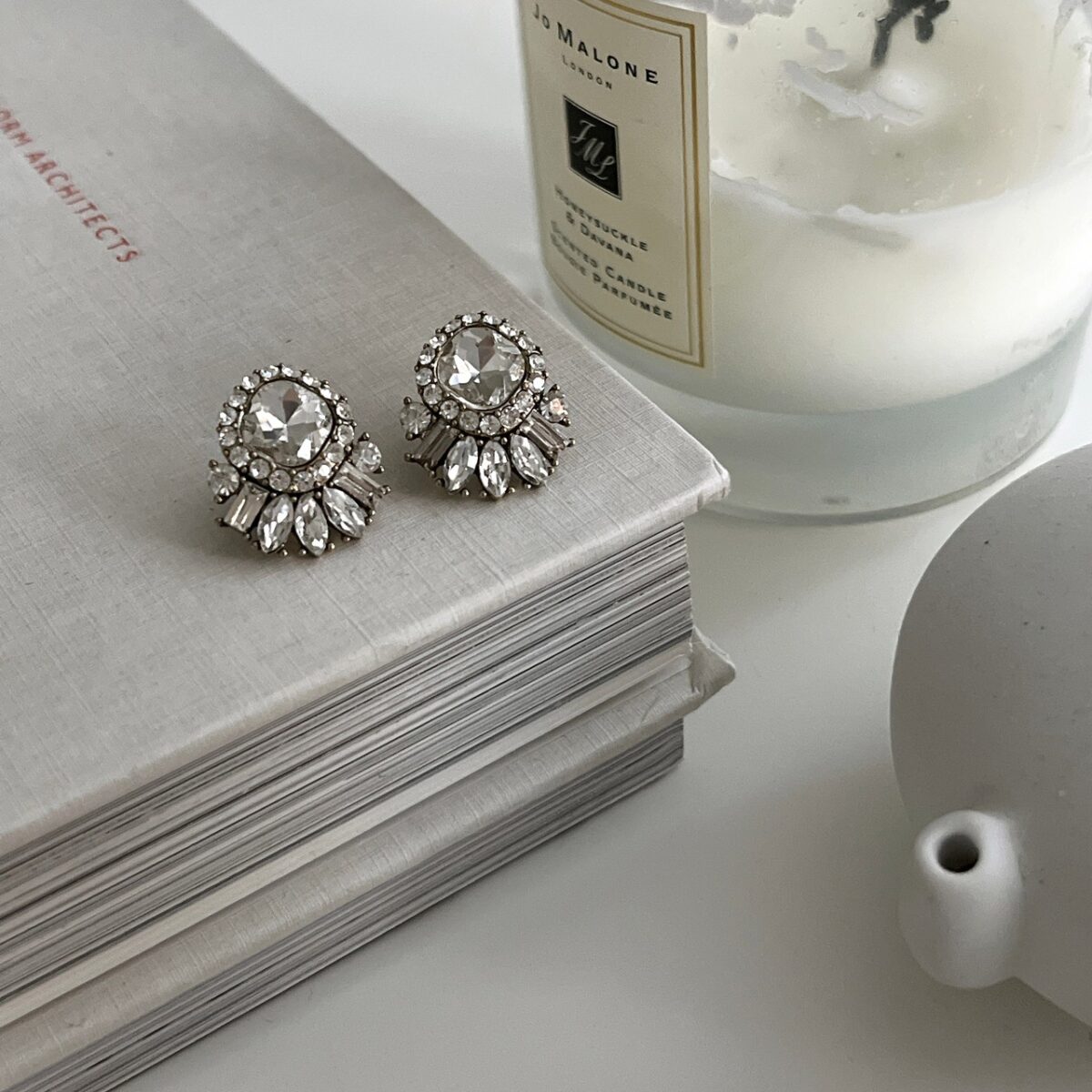 滿鑽排列小魚耳環