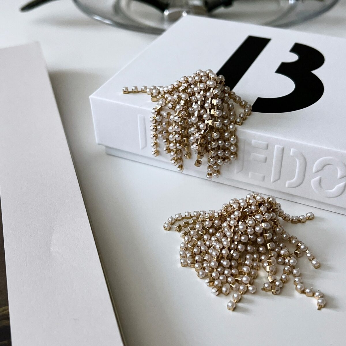 煙花珍珠流蘇耳環