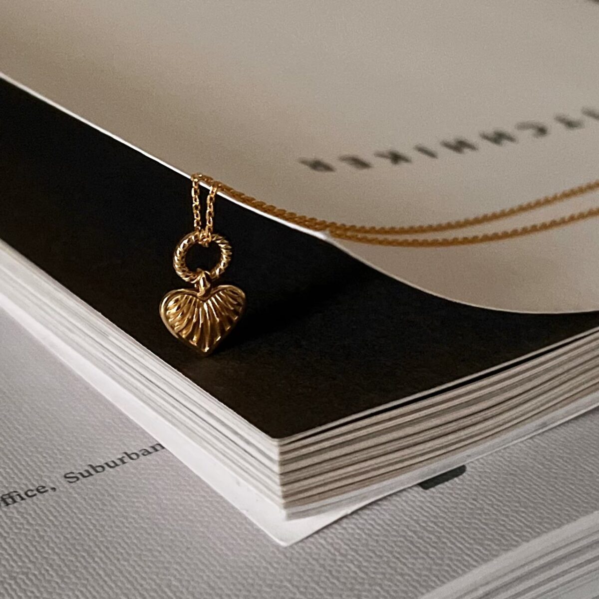 純銀麻花圈小愛心項鍊