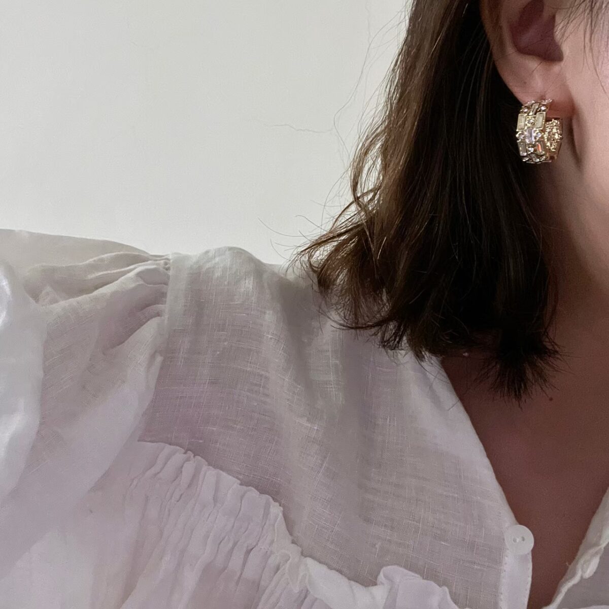 寬版鑽組合耳圈