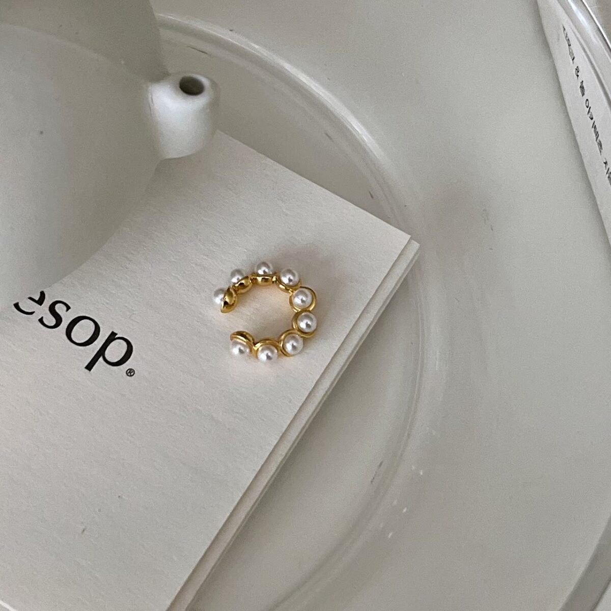 扭轉小珍珠耳骨夾