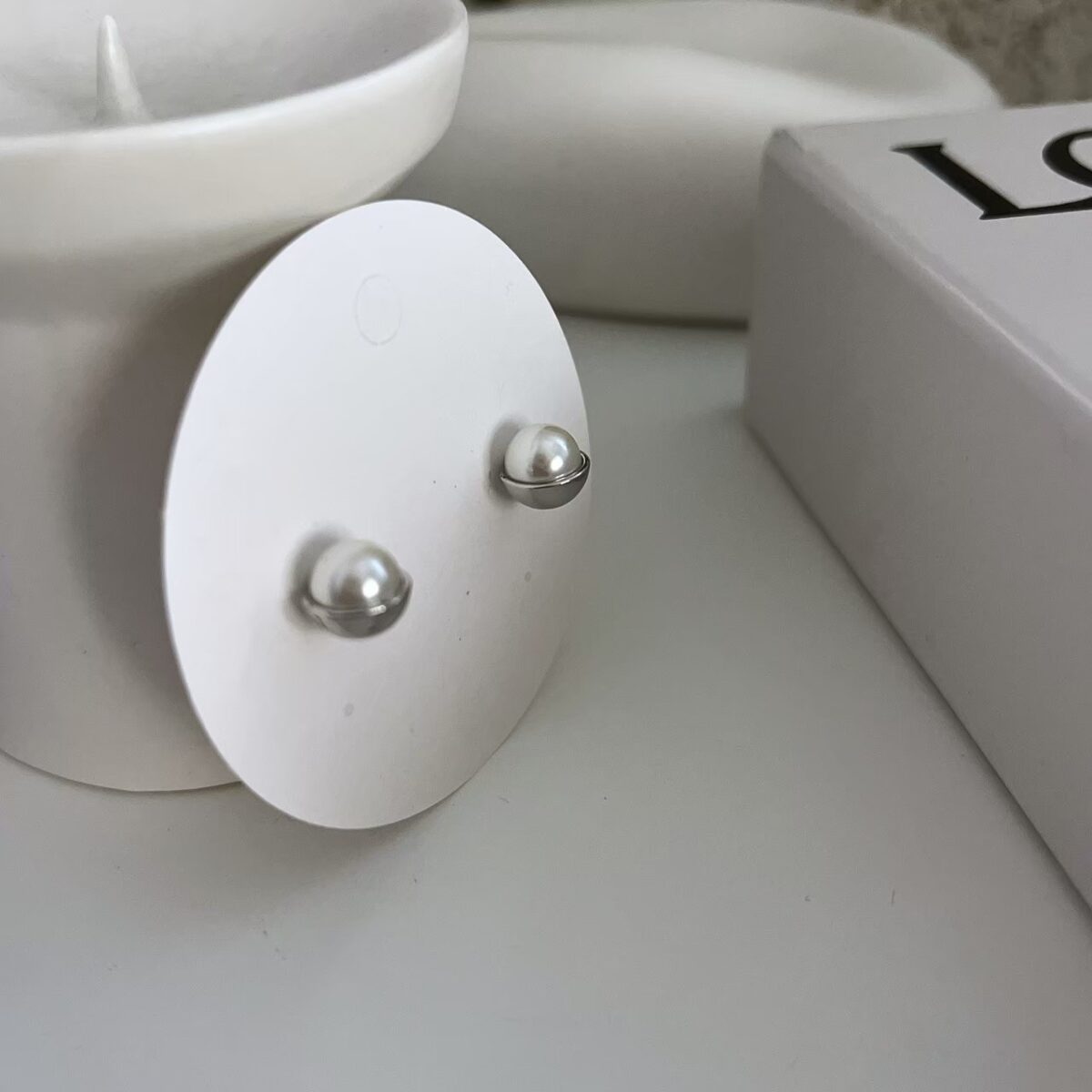 半半金屬珍珠耳環