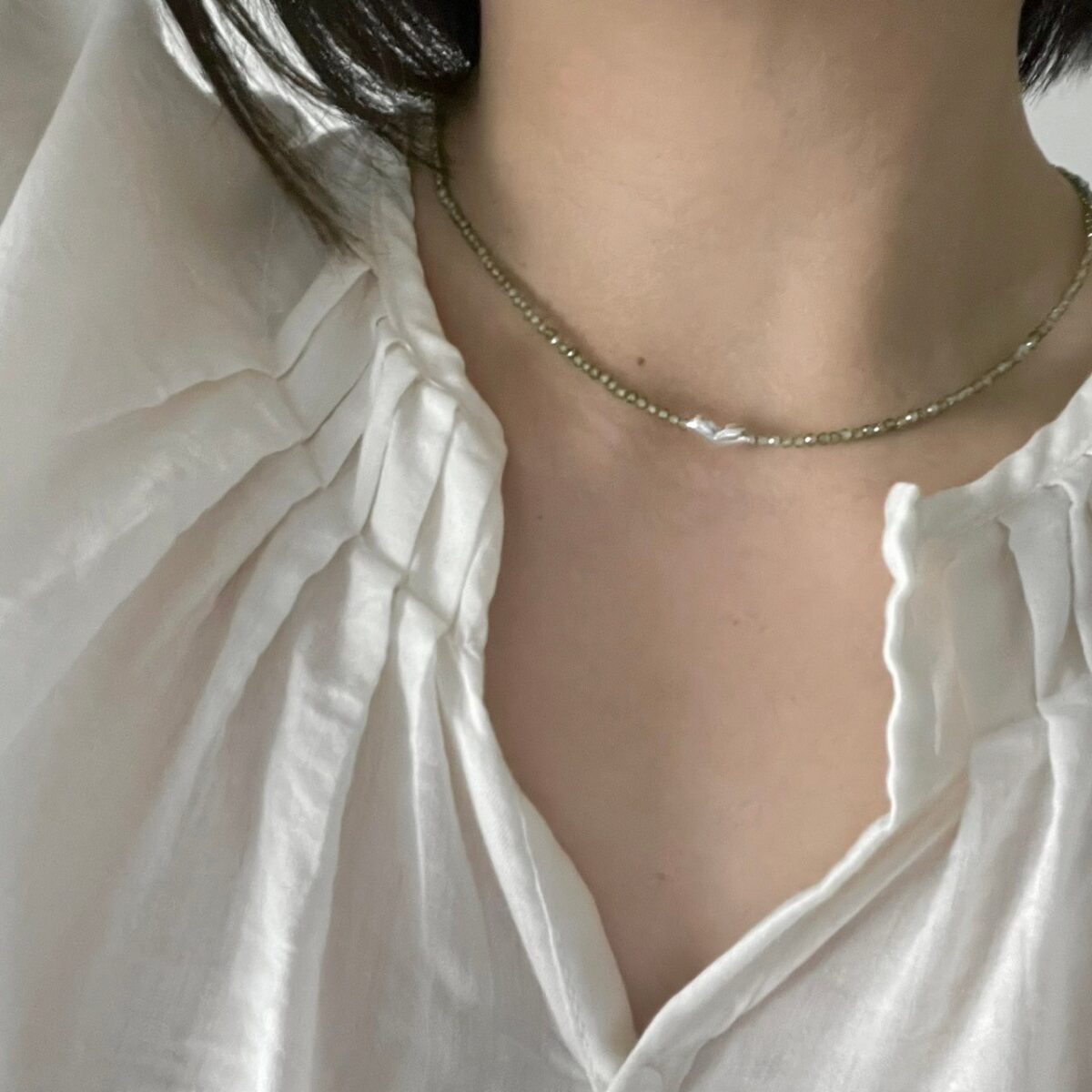 純銀小愛心串珠項鍊