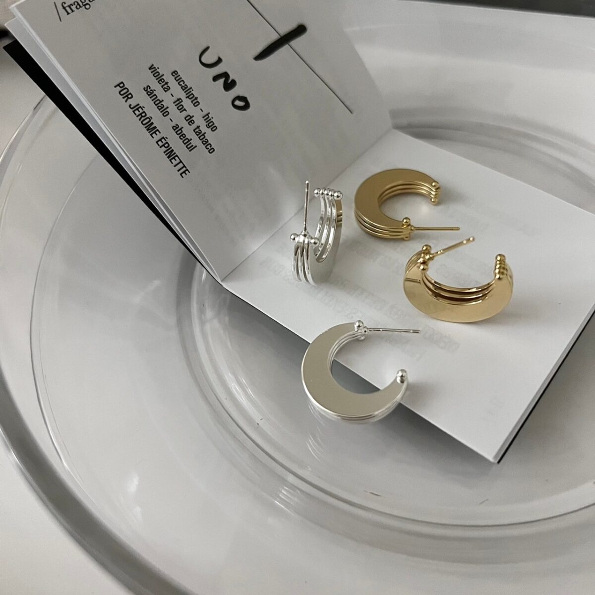 三層小圓片耳環