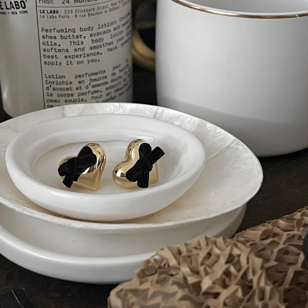 愛心小蝴蝶結耳環