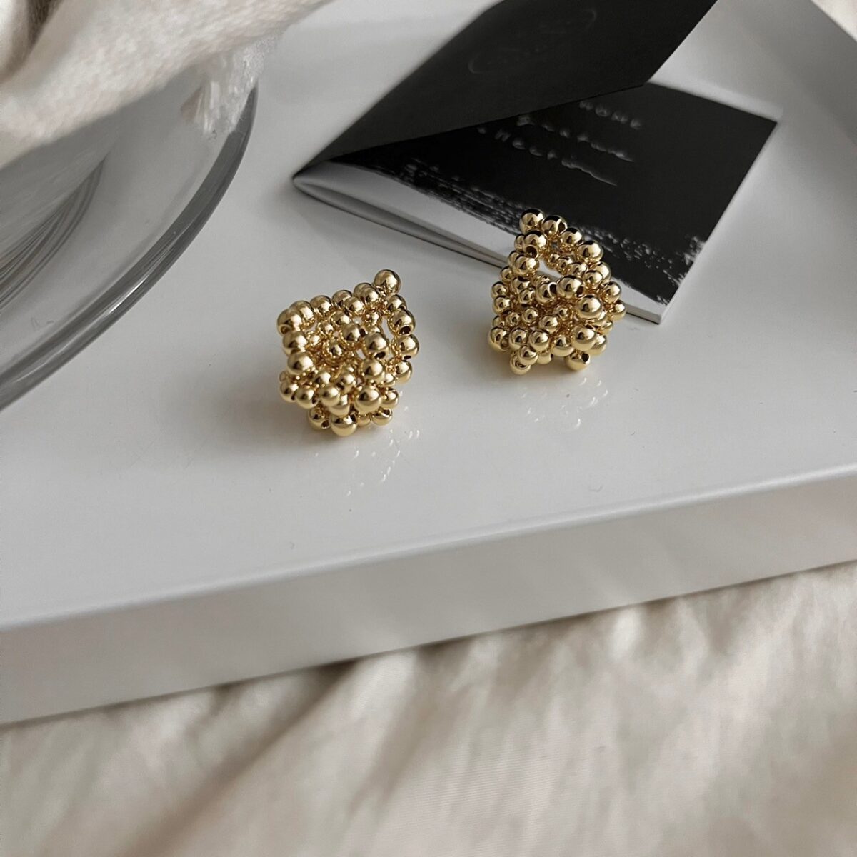 不規則小圓珠珠耳環